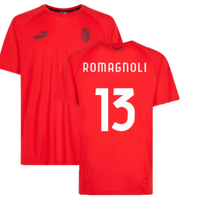 2022-2023 AC Milan Casuals Tee (Red) (ROMAGNOLI 13)