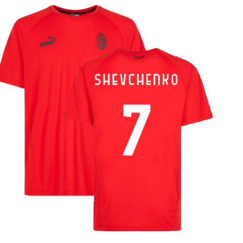 2022-2023 AC Milan Casuals Tee (Red) (SHEVCHENKO 7)