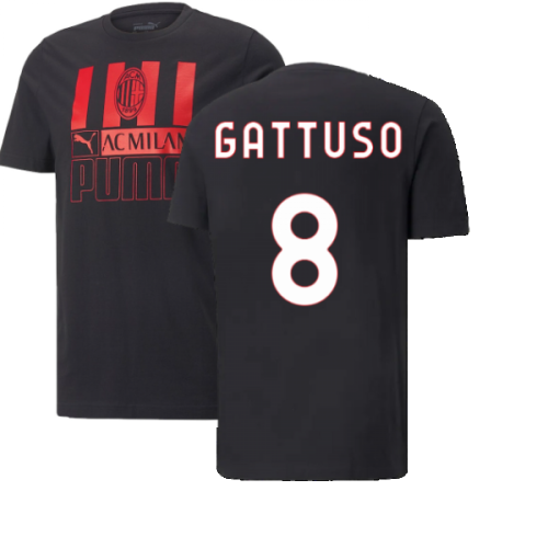 2022-2023 AC Milan FtblCore Tee (Black) (GATTUSO 8)