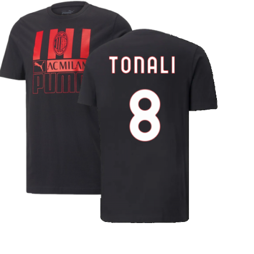 2022-2023 AC Milan FtblCore Tee (Black) (TONALI 8)