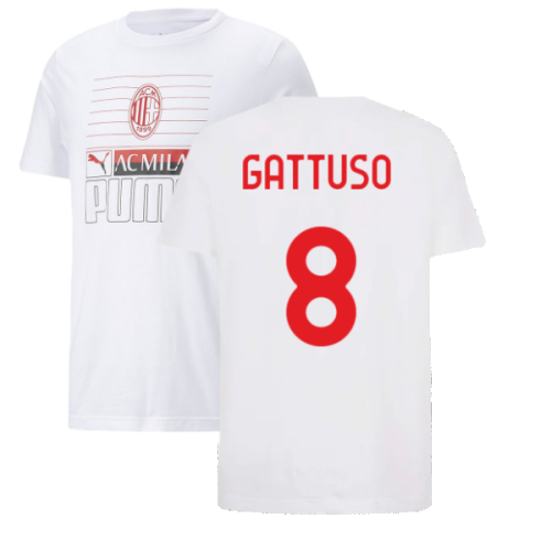 2022-2023 AC Milan FtblCore Tee (White) (GATTUSO 8)