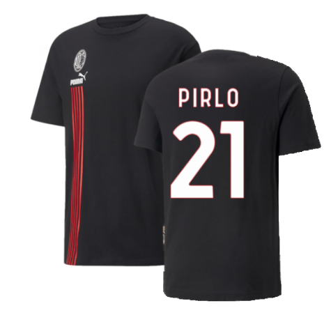 2022-2023 AC Milan FtblCulture Tee (Black) (PIRLO 21)