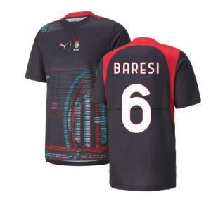 2022-2023 AC Milan Gameday Jersey (Black) (BARESI 6)