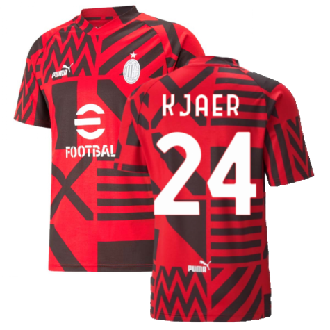 2022-2023 AC Milan Pre-Match Jersey (Red) (KJAER 24)