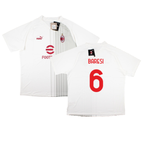 2022-2023 AC Milan Pre-Match Shirt (White-Red) (BARESI 6)