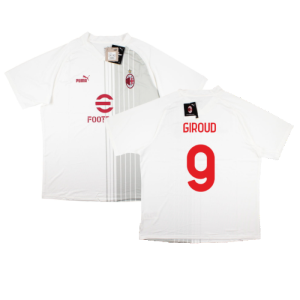 2022-2023 AC Milan Pre-Match Shirt (White-Red) (Giroud 9)