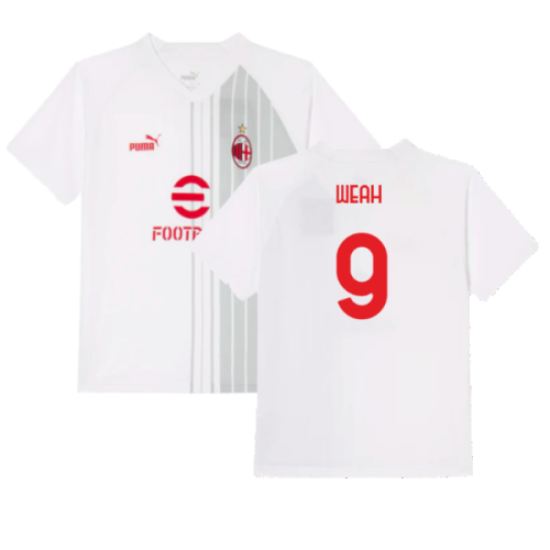 2022-2023 AC Milan Pre-Match Shirt (White-Red) - Kids (WEAH 9)