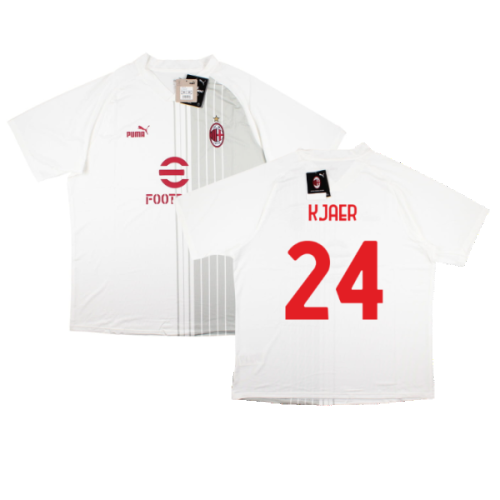 2022-2023 AC Milan Pre-Match Shirt (White-Red) (KJAER 24)