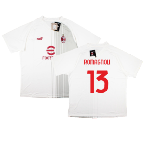 2022-2023 AC Milan Pre-Match Shirt (White-Red) (ROMAGNOLI 13)