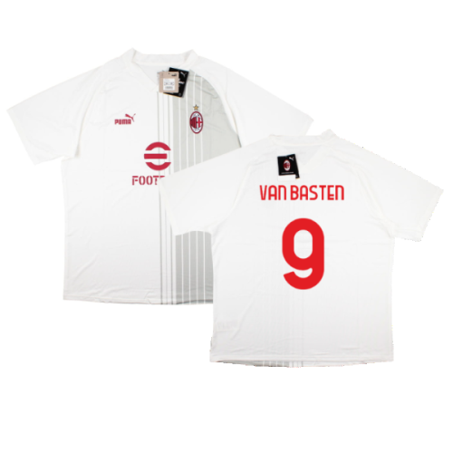 2022-2023 AC Milan Pre-Match Shirt (White-Red) (VAN BASTEN 9)