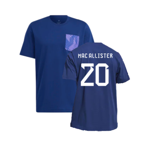 2022-2023 Argentina DNA Graphic Tee (Night Indigo) (MAC ALLISTER 20)