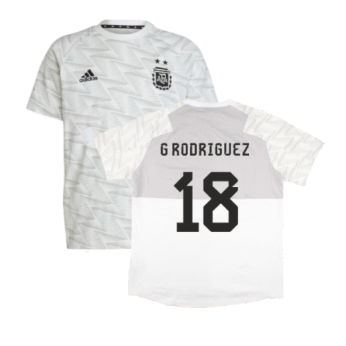 2022-2023 Argentina Game Day Travel Tee (White) (G RODRIGUEZ 18)