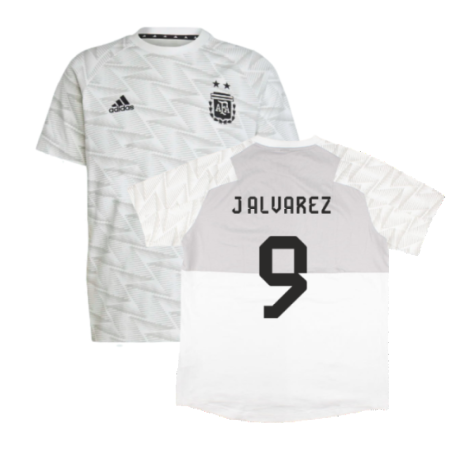 2022-2023 Argentina Game Day Travel Tee (White) (J ALVAREZ 9)