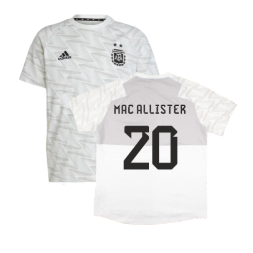 2022-2023 Argentina Game Day Travel Tee (White) (MAC ALLISTER 20)