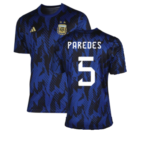 2022-2023 Argentina Pre-Match Shirt (Blue) (PAREDES 5)