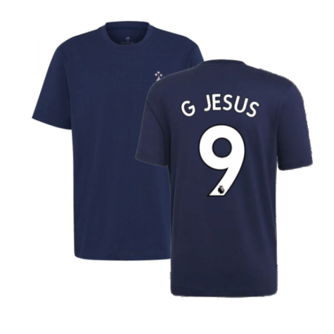 2022-2023 Arsenal LC HC Tee (Navy) (G JESUS 9)