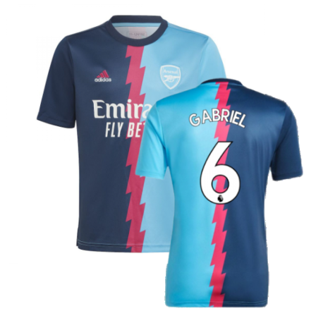 2022-2023 Arsenal Pre-Match Jersey (Blue) (GABRIEL 6)