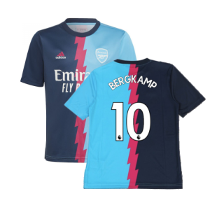 2022-2023 Arsenal Pre-Match Jersey (Blue) - Kids (BERGKAMP 10)