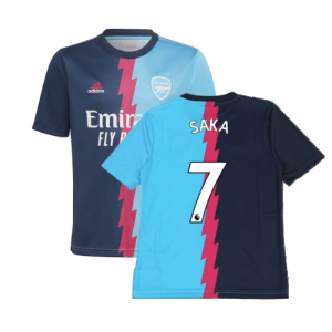 2022-2023 Arsenal Pre-Match Jersey (Blue) - Kids (SAKA 7)