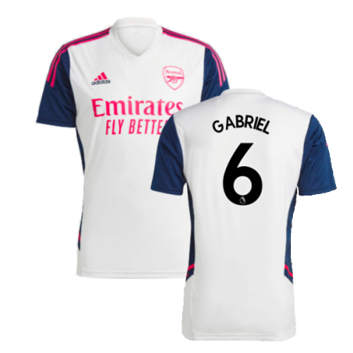 2022-2023 Arsenal Training Jersey (White) (GABRIEL 6)