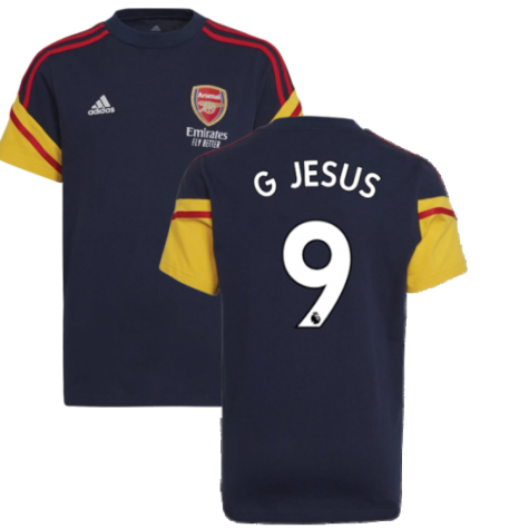 2022-2023 Arsenal Training Tee (Navy) (G JESUS 9)