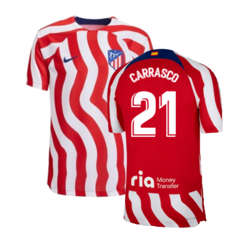 2022-2023 Atletico Madrid Home Player Issue Jersey (CARRASCO 21)