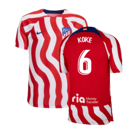 2022-2023 Atletico Madrid Home Player Issue Jersey (KOKE 6)