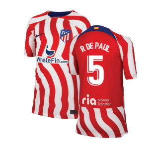 2022-2023 Atletico Madrid Home Shirt (Kids) (R DE PAUL 5) 2022-2023 Atletico Madrid Home Shirt (Kids) (R DE PAUL 5)