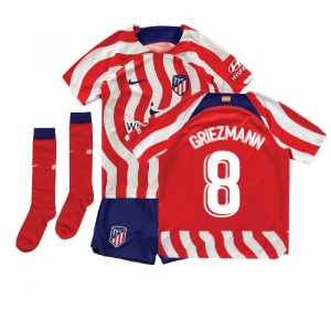 2022-2023 Atletico Madrid Little Boys Home Shirt (GRIEZMANN 8)