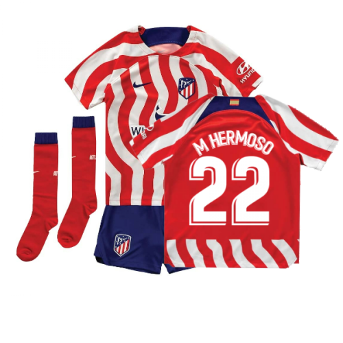 2022-2023 Atletico Madrid Little Boys Home Shirt (M HERMOSO 22)