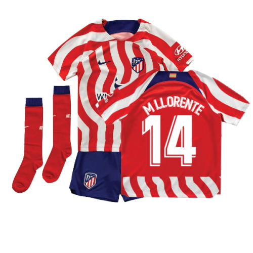 2022-2023 Atletico Madrid Little Boys Home Shirt (M LLORENTE 14)