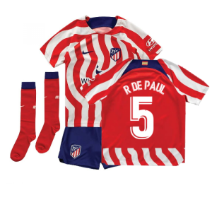 2022-2023 Atletico Madrid Little Boys Home Shirt (R DE PAUL 5) 2022-2023 Atletico Madrid Little Boys Home Shirt (R DE PAUL 5)
