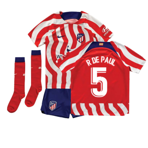 2022-2023 Atletico Madrid Little Boys Home Shirt (R DE PAUL 5)