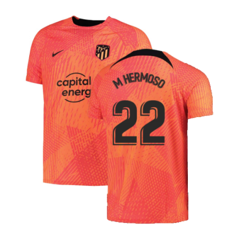 2022-2023 Atletico Madrid Pre-Match Training Shirt (Laser Crimson) (M HERMOSO 22)