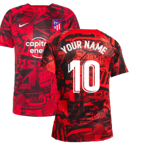 2022-2023 Atletico Madrid Pre-Match Training Shirt (Red) (Your Name)