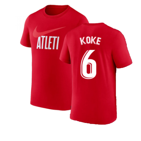 2022-2023 Atletico Madrid Swoosh Tee (Red) (KOKE 6)