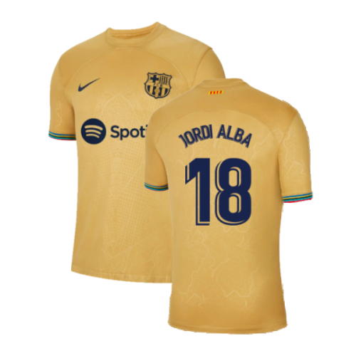 2022-2023 Barcelona Away Shirt (Sponsored) (JORDI ALBA 18)