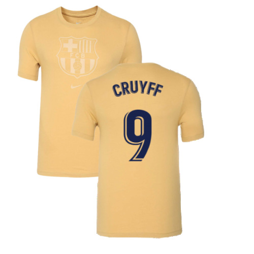 2022-2023 Barcelona Evergreen Crest Tee (Gold) (CRUYFF 9)