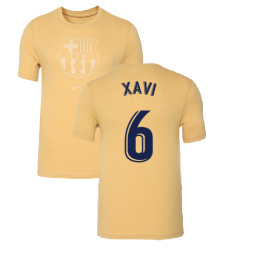 2022-2023 Barcelona Evergreen Crest Tee (Gold) (XAVI 6)