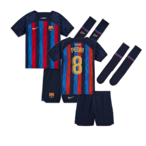 2022-2023 Barcelona Little Boys Home Kit (No Sponsor) (PEDRI 8)