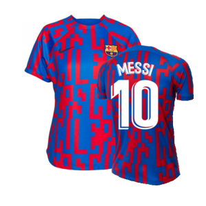 2022-2023 Barcelona Pre-Match Training Shirt (Blue) - Ladies (MESSI 10)