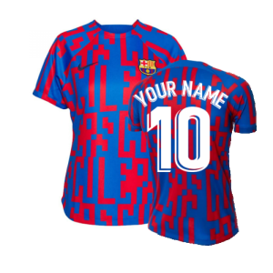 2022-2023 Barcelona Pre-Match Training Shirt (Blue) - Ladies (Your Name)