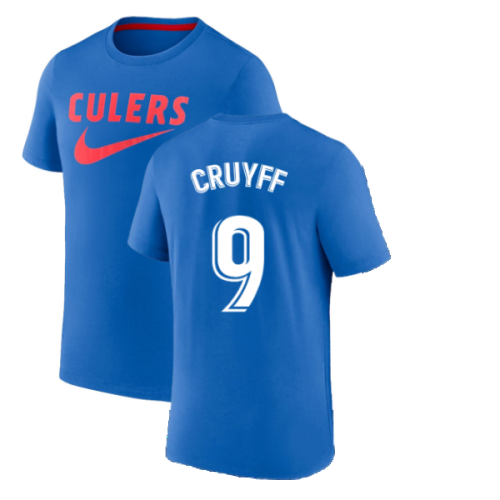 2022-2023 Barcelona Swoosh Club Tee (Blue) (CRUYFF 9)