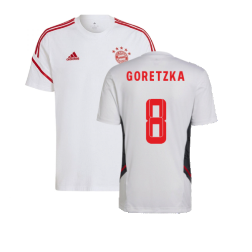 2022-2023 Bayern Munich Training Tee (White) (GORETZKA 8)