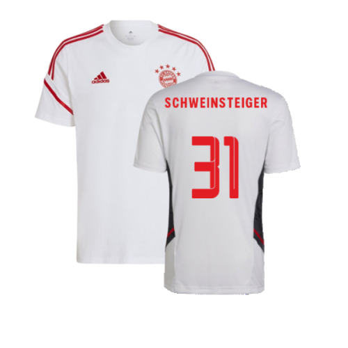 2022-2023 Bayern Munich Training Tee (White) (SCHWEINSTEIGER 31)