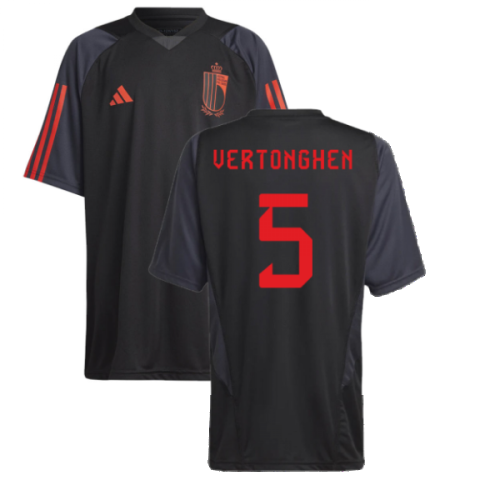 2022-2023 Belgium Training Jersey (Black) - Kids (VERTONGHEN 5)