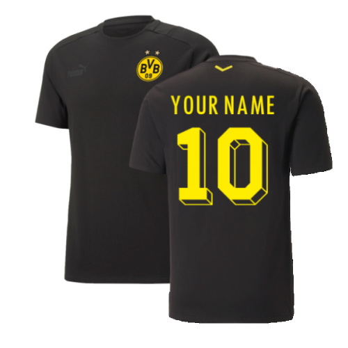 2022-2023 Borussia Dortmund Casuals Tee (Black) (Your Name)