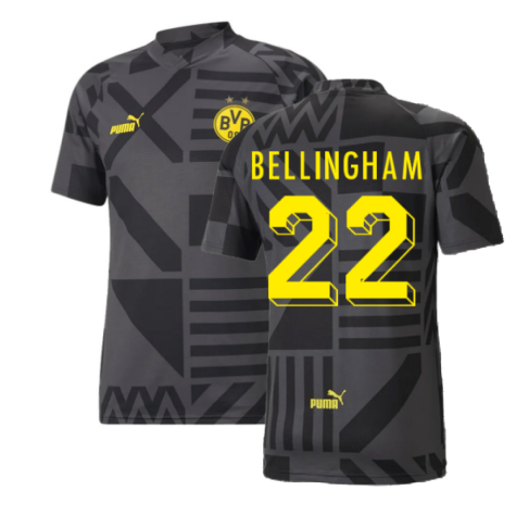 2022-2023 Borussia Dortmund Pre-Match Shirt (Black-Asphalt) (BELLINGHAM 22)