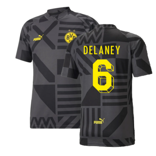 2022-2023 Borussia Dortmund Pre-Match Shirt (Black-Asphalt) (DELANEY 6)