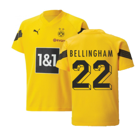 2022-2023 Borussia Dortmund Training Jersey (Yellow) - Kids (BELLINGHAM 22)